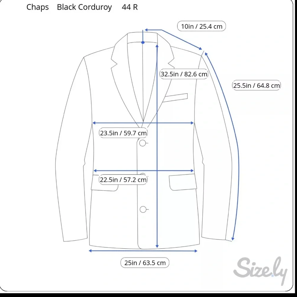 CHAPS Black Corduroy Blazer Size 44R Elbow‎ Patches Paisley Lined Sport Coat